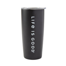 Load image into Gallery viewer, Life Is Good Tonal Wordmark 20 oz Water Bottle - Black
 - 1