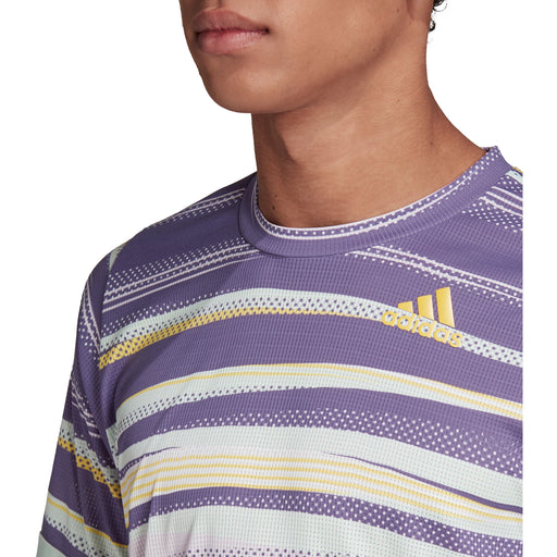 Adidas FL HEAT.RDY WHT Mens SS Crew Tennis Shirt