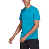 Adidas Club 3 Stripe Sonic Aqua Mens Tennis Shirt