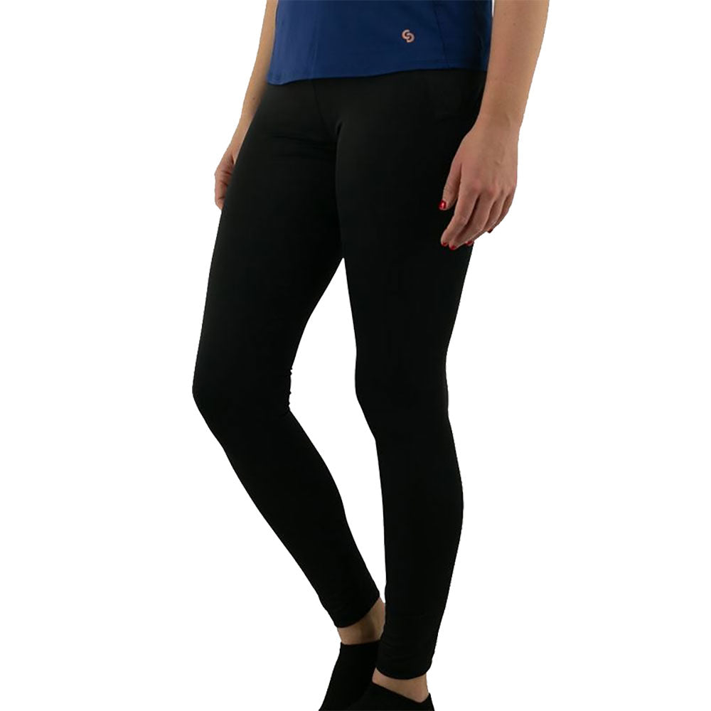 Cross Court Essentials Black Women Tennis Leggings - BLACK 1000/L