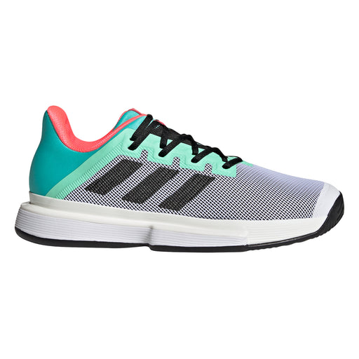 Adidas SoleMatch Bounce Mint Mens Tennis Shoes - WT/BK/MINT 100/D Medium/13.0