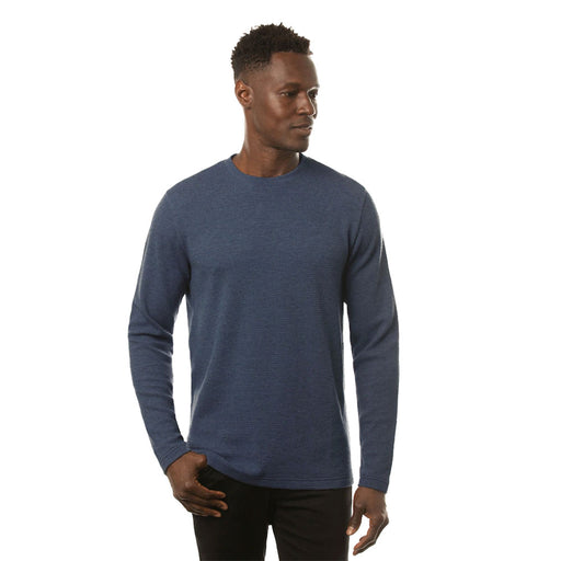 TravisMathew Cloud Waffle Mens Long Sleeve Crew - Indigo 4vin/XXXL