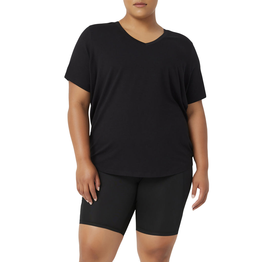 FILA Expression Womens V-Neck Top - BLACK 001/4X