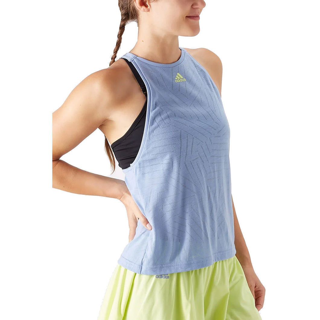 Adidas Melbourne Burnout Womens Tennis Tank Top - Chalk Blue/M